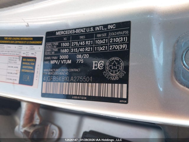 4JGFB5KBXLA275501 Mercedes-Benz Gle 450 4matic