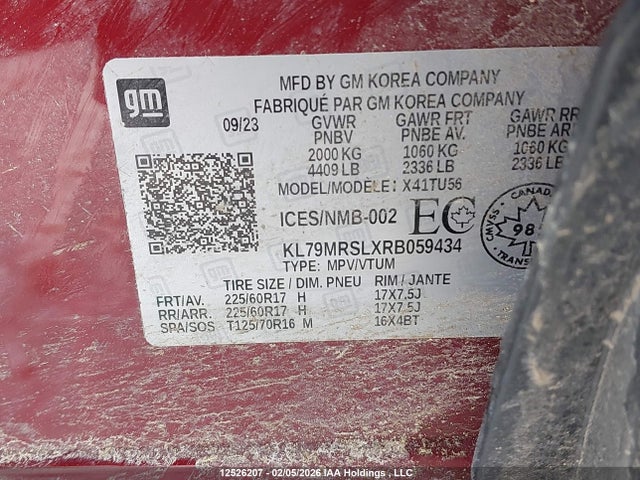 KL79MRSLXRB059434 Chevrolet Trailblazer