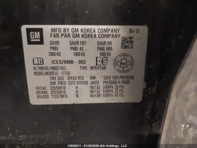 KL79MUSL1NB027453 Chevrolet Trailblazer Rs