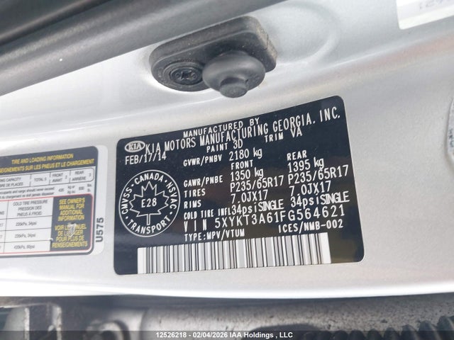 5XYKT3A61FG564621 KIA SORENTO LX