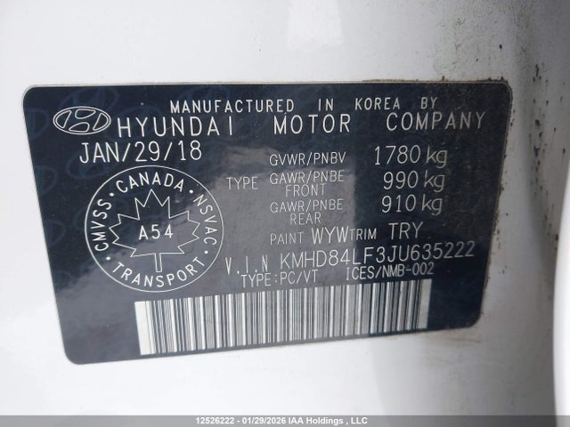 KMHD84LF3JU635222 Hyundai Elantra Sel/value/limited