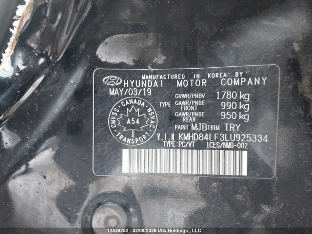 KMHD84LF3LU925334 Hyundai Elantra Sel/value/limited