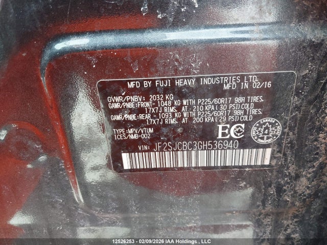 Subaru Forester 2016 JF2SJCBC3GH536940 Image 9