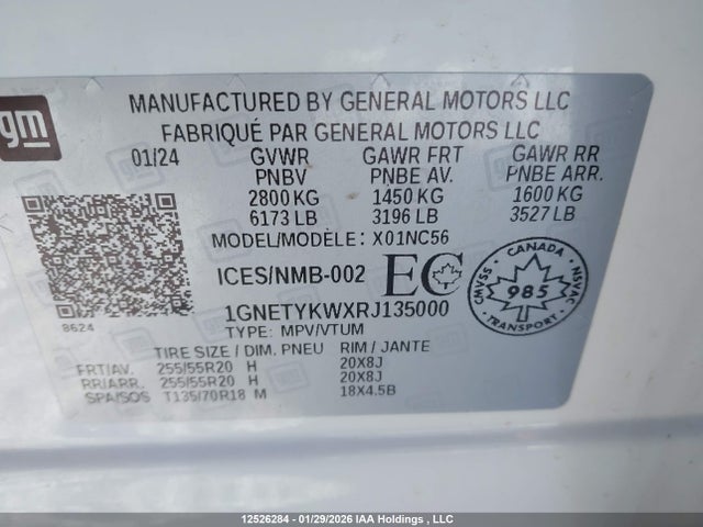 1GNETYKWXRJ135000 Chevrolet Traverse Limited Rs