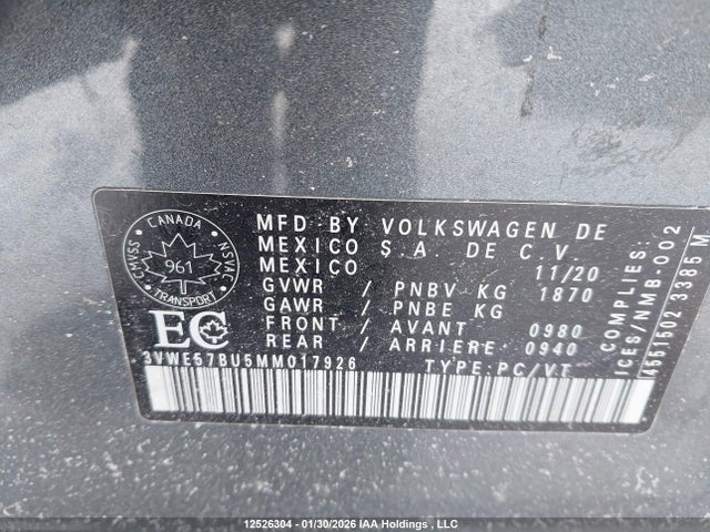 3VWE57BU5MM017926 Volkswagen Jetta