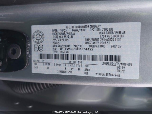 1FTFW3L85SKF54122 Ford F-150 Xlt