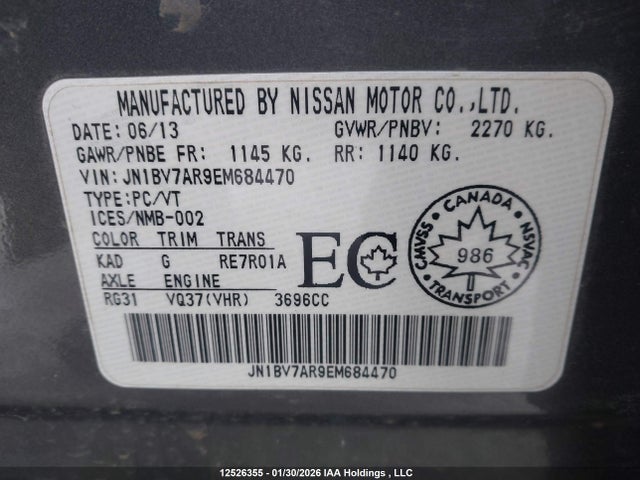 JN1BV7AR9EM684470 Infiniti Q50 Premium/sport