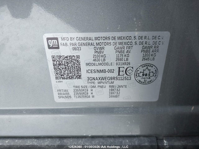 3GNAXWEG9RS112513 Chevrolet EQUINOX RS