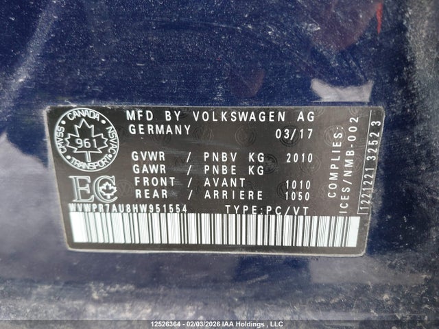 WVWPR7AU8HW951554 Volkswagen E-golf Sel Premium