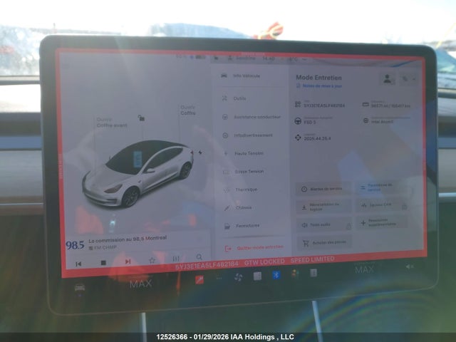 5YJ3E1EA5LF482184 Tesla Model 3 Standard Range Plus