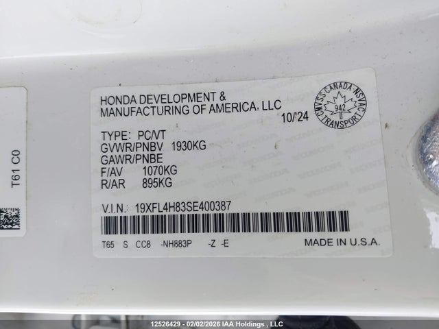 19XFL4H83SE400387 Honda CIVIC HYBRID