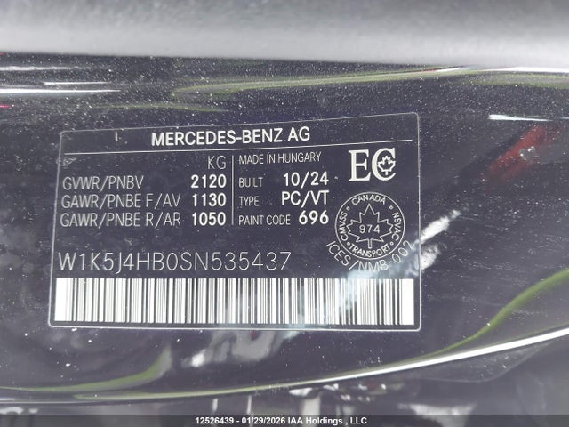 W1K5J4HB0SN535437 Mercedes-Benz CLA 250 4MATIC