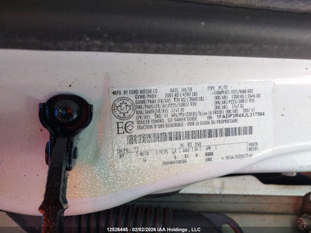 1FADP3R4XJL317584 Ford FOCUS BEV