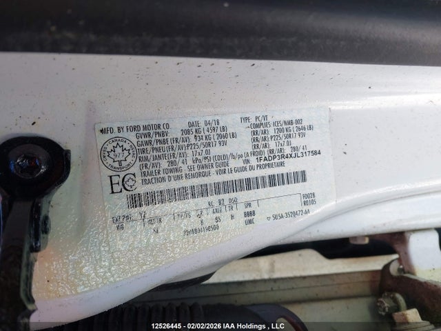 1FADP3R4XJL317584 Ford FOCUS BEV