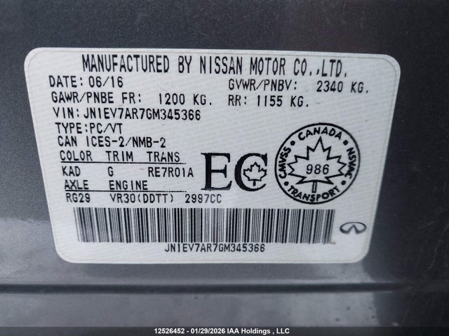 JN1EV7AR7GM345366 Infiniti Q50 3.0t