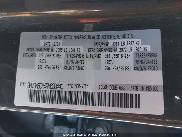 3MVDMBCM4RM638440 Mazda Cx-30 Gs