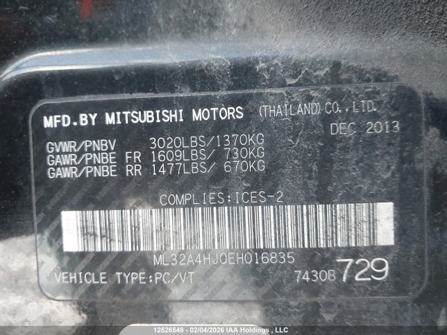 Mitsubishi MIRAGE ES 2014 ML32A4HJ0EH016835 Image 17