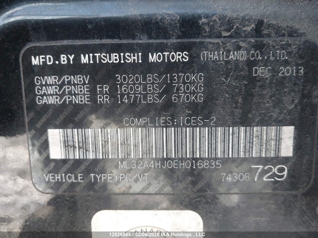 Mitsubishi MIRAGE ES 2014 ML32A4HJ0EH016835 Image 9