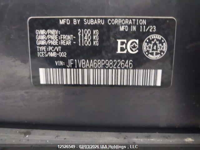JF1VBAA68P9822646 Subaru WRX