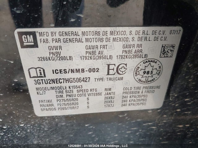 3GTU2NEC7HG506427 GMC Sierra 1500 Slt