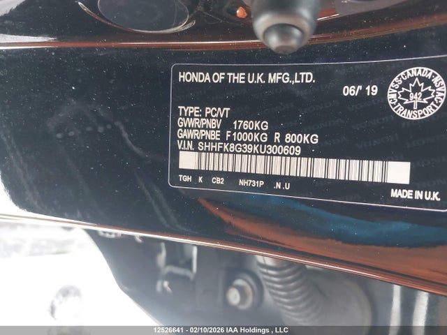 Honda CIVIC TYPE R 2019 SHHFK8G39KU300609 Image 9