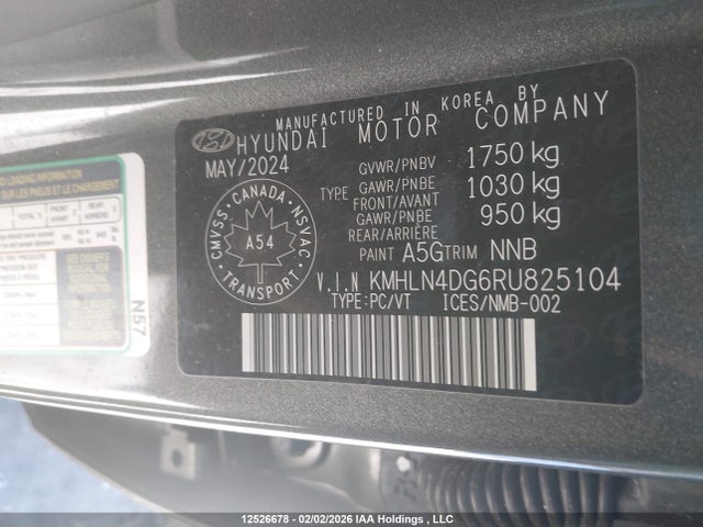 KMHLN4DG6RU825104 Hyundai Elantra
