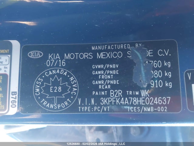 Aukcja sprzedaży 2017 Kia Forte, vin: 3KPFK4A78HE024637, numer aukcji: 12526680