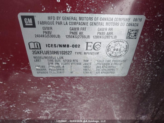2GKFLUE30H6102627 GMC Terrain