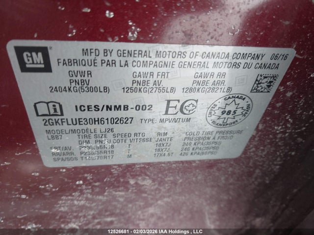2GKFLUE30H6102627 GMC Terrain