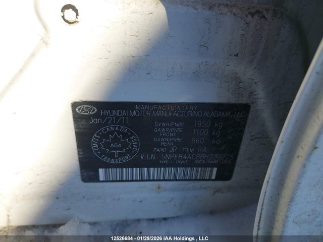 Aukcja sprzedaży 2011 Hyundai Sonata, vin: 5NPEB4AC8BH230228, numer aukcji: 12526684