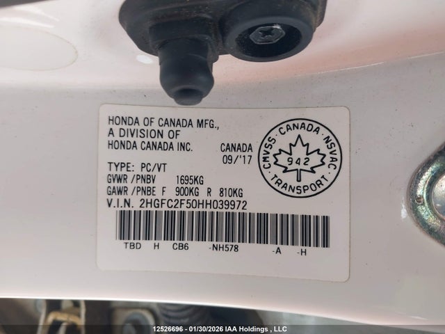 Honda CIVIC SEDAN 2017 2HGFC2F50HH039972 Image 9