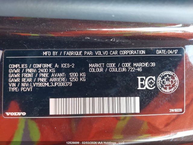 LVY992ML3JP008379 Volvo S90 T6 Inscription