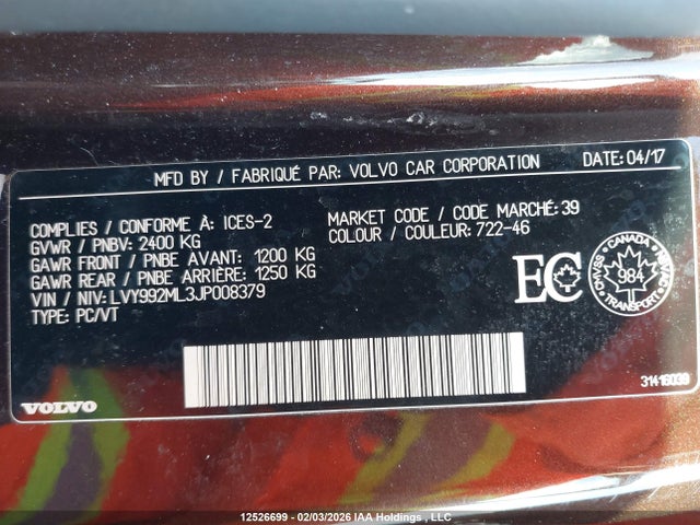 LVY992ML3JP008379 Volvo S90 T6 Inscription