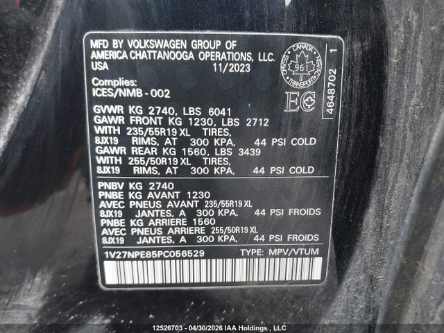 Aukcja sprzedaży 2023 Volkswagen Id.4, vin: 1V27NPE85PC056529, numer aukcji: 12526703