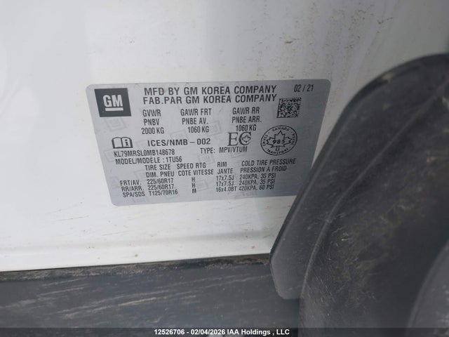 KL79MRSL0MB148678 Chevrolet Trailblazer Lt