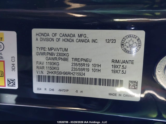 2HKRS6H96RH215924 Honda CR-V HYBRID