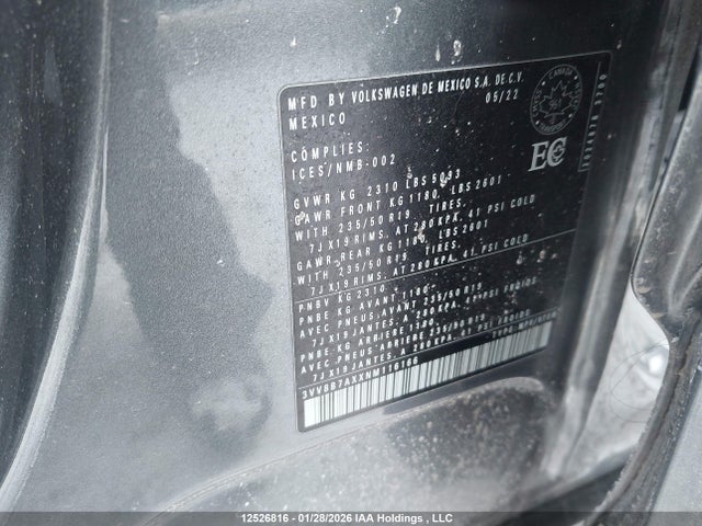 3VV8B7AXXNM116166 Volkswagen Tiguan Se R-line Black