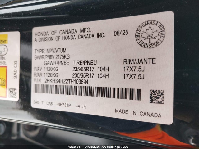 Honda CR-V 2026 2HKRS4H22TH103894 Image 9