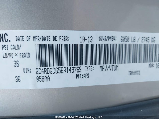 Dodge Grand Caravan Crew 2014 2C4RDGDG5ER149769 Image 9