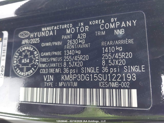KM8P3DG15SU122193 Hyundai Santa Fe Preferred