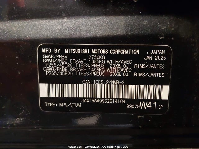 JA4T5WA99SZ614164 Mitsubishi Outlander Sel