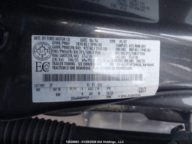 Aukcja sprzedaży 2016 Ford Focus Se, vin: 1FADP3F29GL341600, numer aukcji: 12526863