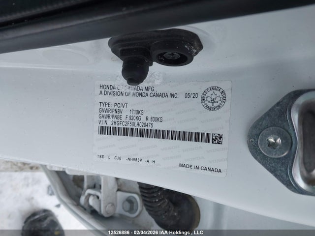 Продажа на аукционе авто 2020 Honda Civic, vin: 2HGFC2F50LH020475, номер лота: 12526886