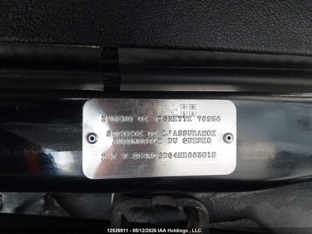 12526911 :رقم المزاد ، 2C4RDGDG4HR663018 vin ، 2017 Dodge Grand Caravan Crew مزاد بيع