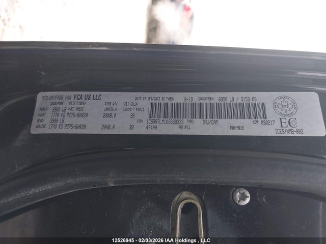 1C6RR7LM1KS669333 RAM 1500 Classic Slt