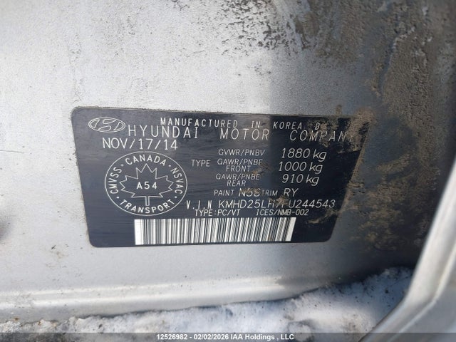 KMHD25LH7FU244543 Hyundai Elantra Gt Gl