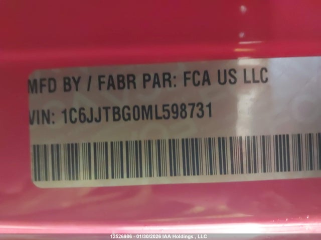 1C6JJTBG0ML598731 Jeep Gladiator