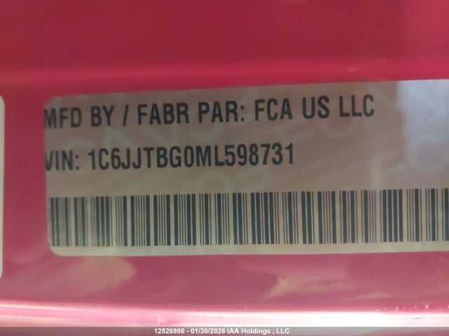 1C6JJTBG0ML598731 Jeep Gladiator