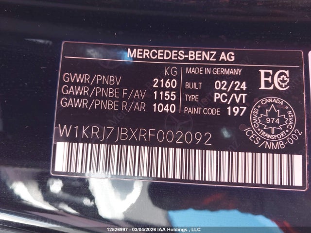 W1KRJ7JBXRF002092 Mercedes-Benz Amg Gt 63 Coupe 4matic