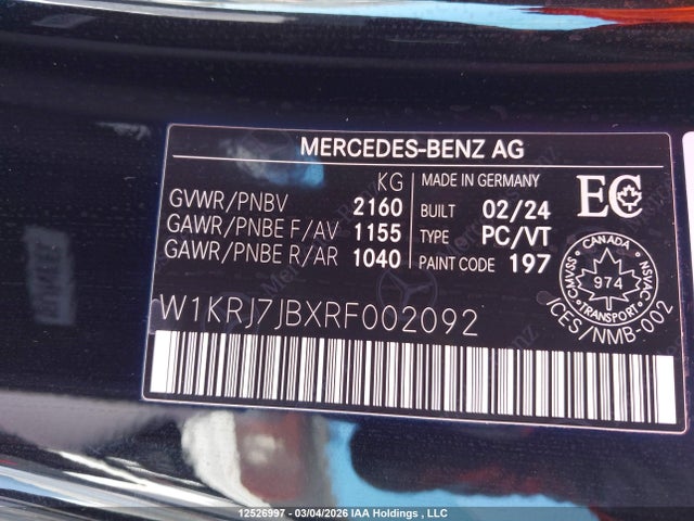 W1KRJ7JBXRF002092 Mercedes-Benz Amg Gt 63 Coupe 4matic